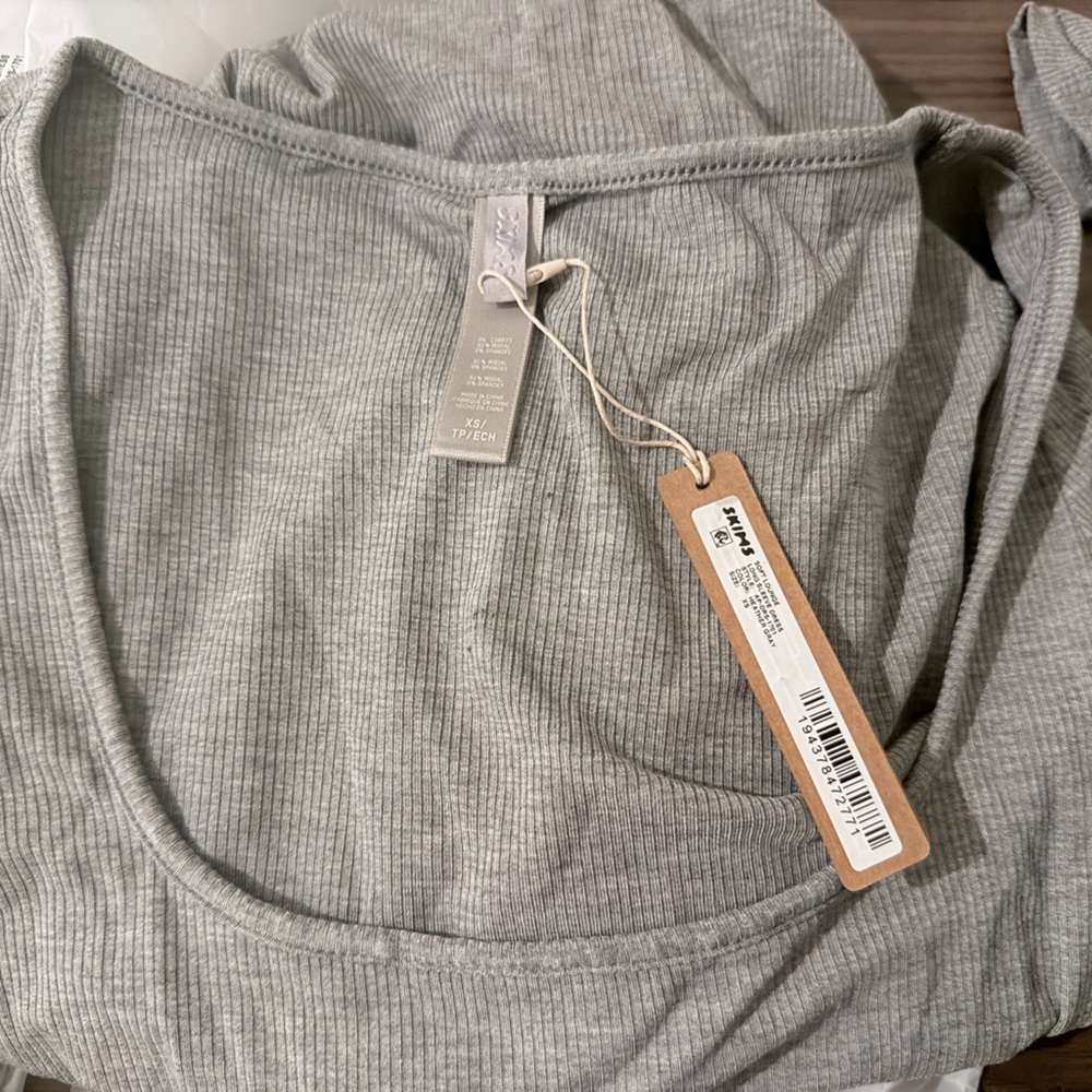 NEW w TAG! SKIMS Gray Long Sleeve Dress XS - Picture 4 of 5